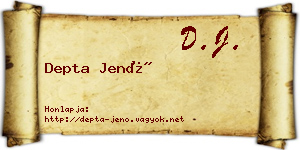 Depta Jenő névjegykártya